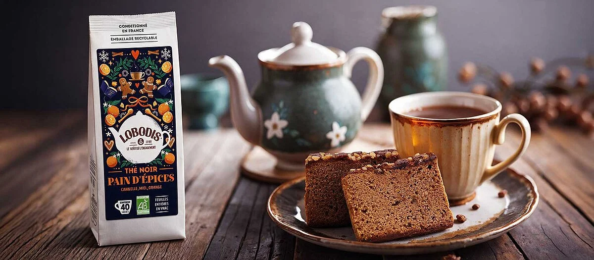tasse de thé - et packaging thé pain d 'épice Lobodis