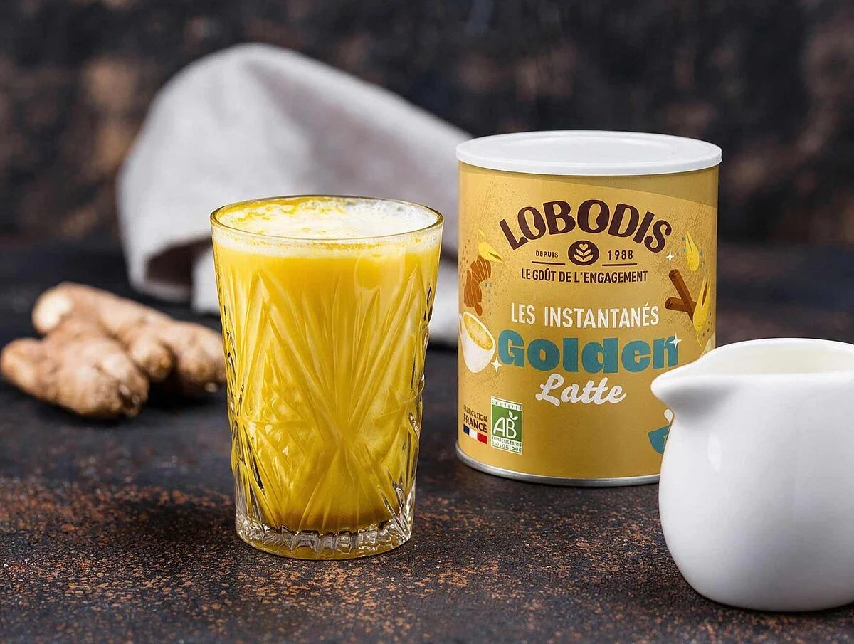 golden latte lobodis : tasse et pack